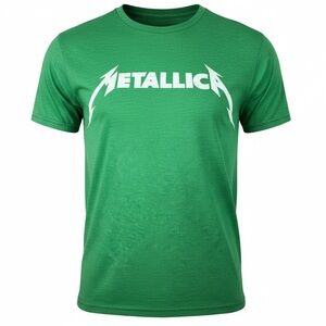 NWOT Metallica Rock 80’s Band Tee- Green Short Sleeve, unisex Small